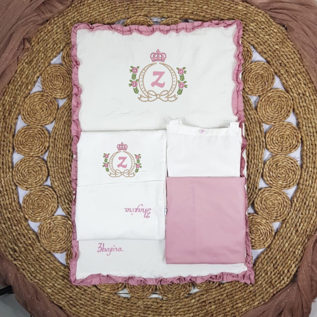 MUKENA SET SAJADAH ANAK BALITA DEWASA COUPLE BORDIR NAMA ARA / KADO MUKENA SEKOLAH