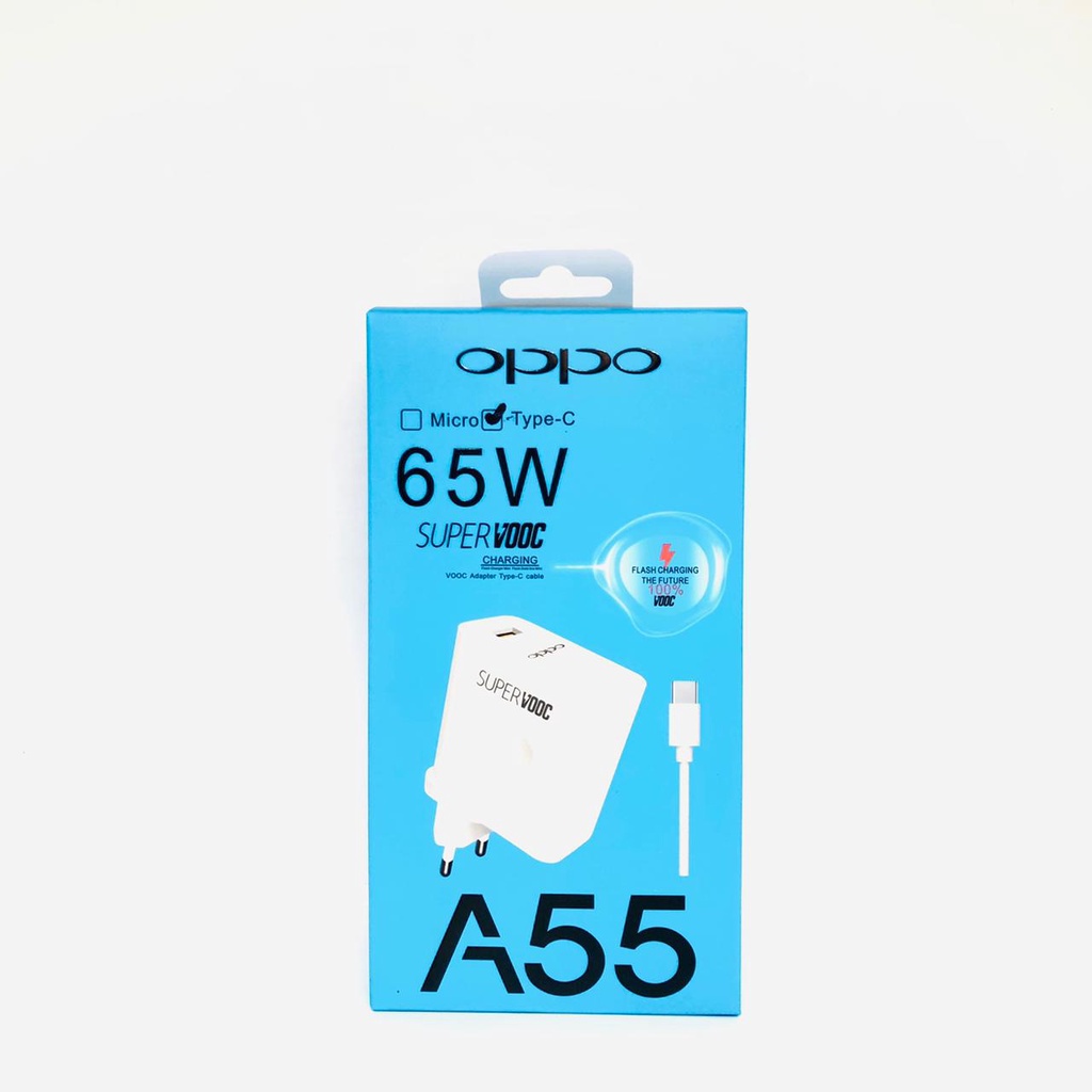 Charger Casan Cas OPPO A92 A33 A52 A53 A54 A55 Reno 4F 65W Fast Charging Tipe TYPE C dan MICRO-USB