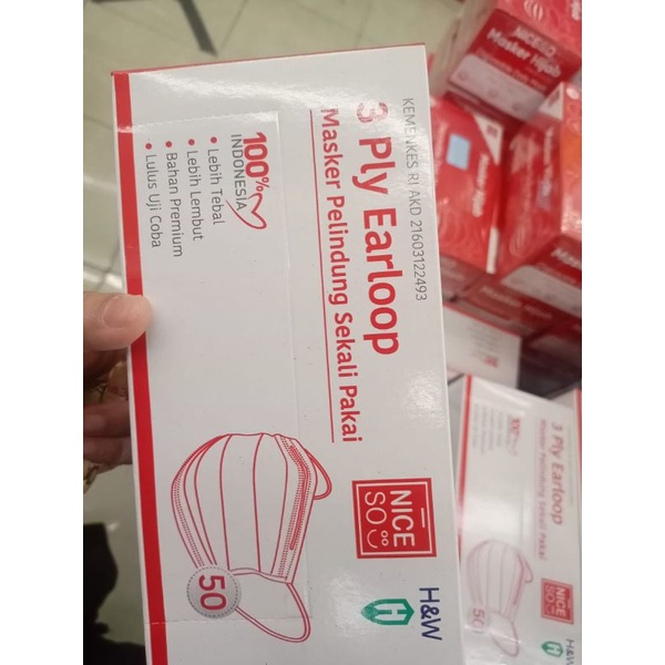 Masker Earloop 50Pcs SNI Niceso Nice So