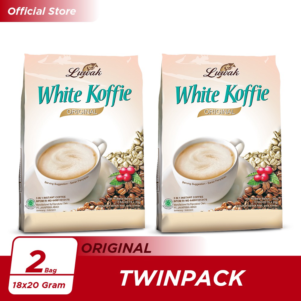 Promo Harga Luwak White Koffie Original per 18 sachet 20 gr - Shopee