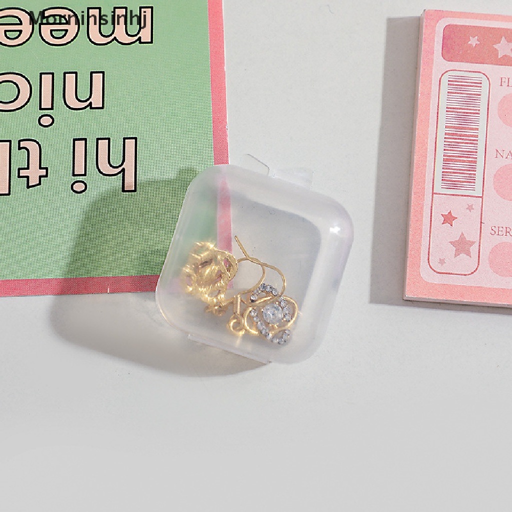 Mornin 10pcs Kotak Kecil Persegi Transparan Anting Kotak Plastik Tempat Penyimpanan Perhiasan id