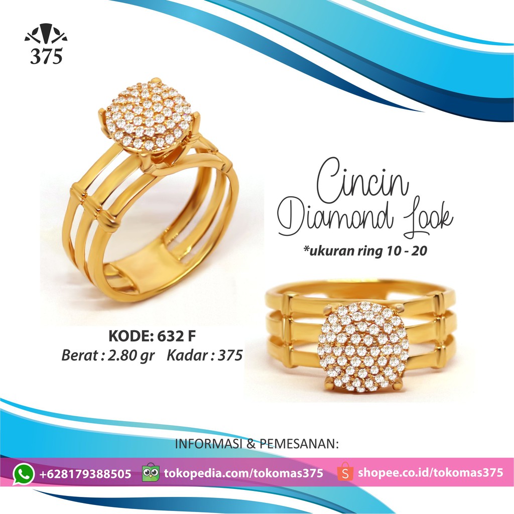 TM375 CINCIN EMAS ASLI DIAMOND LOOK