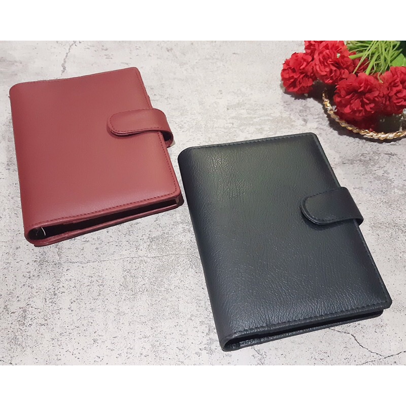 Binder A6 Ring 6 Buku Agenda Catatan Keuangan Harian Tabungan Target Bulanan Loose Leaf Pembatas Binder Daily Planner Tempat Penyimpanan File Folder Akuntansi Binder Kulih Ziplock Card-2