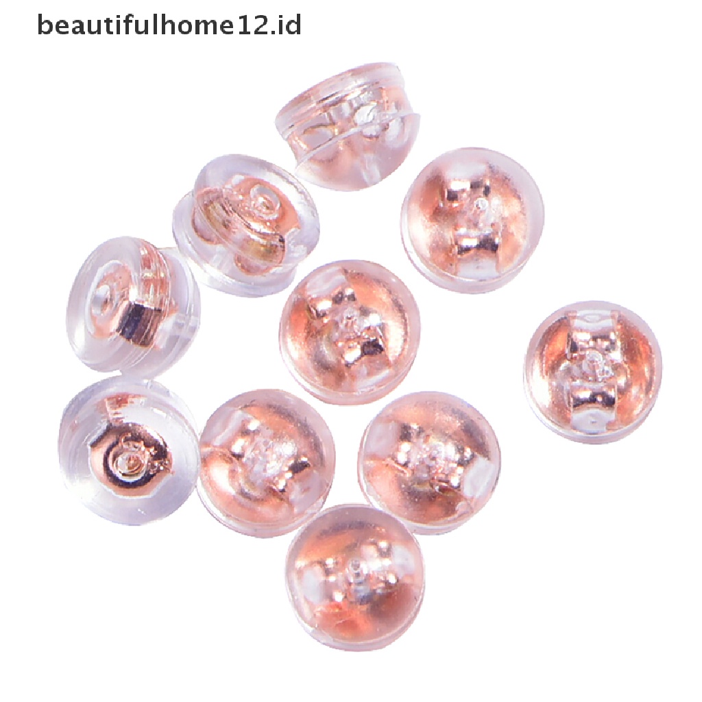 【beautifulhome12.id】 10Pcs Soft Clear Earnuts Earrings Backs Plugs Stoppers Findings Useful Jewelry .