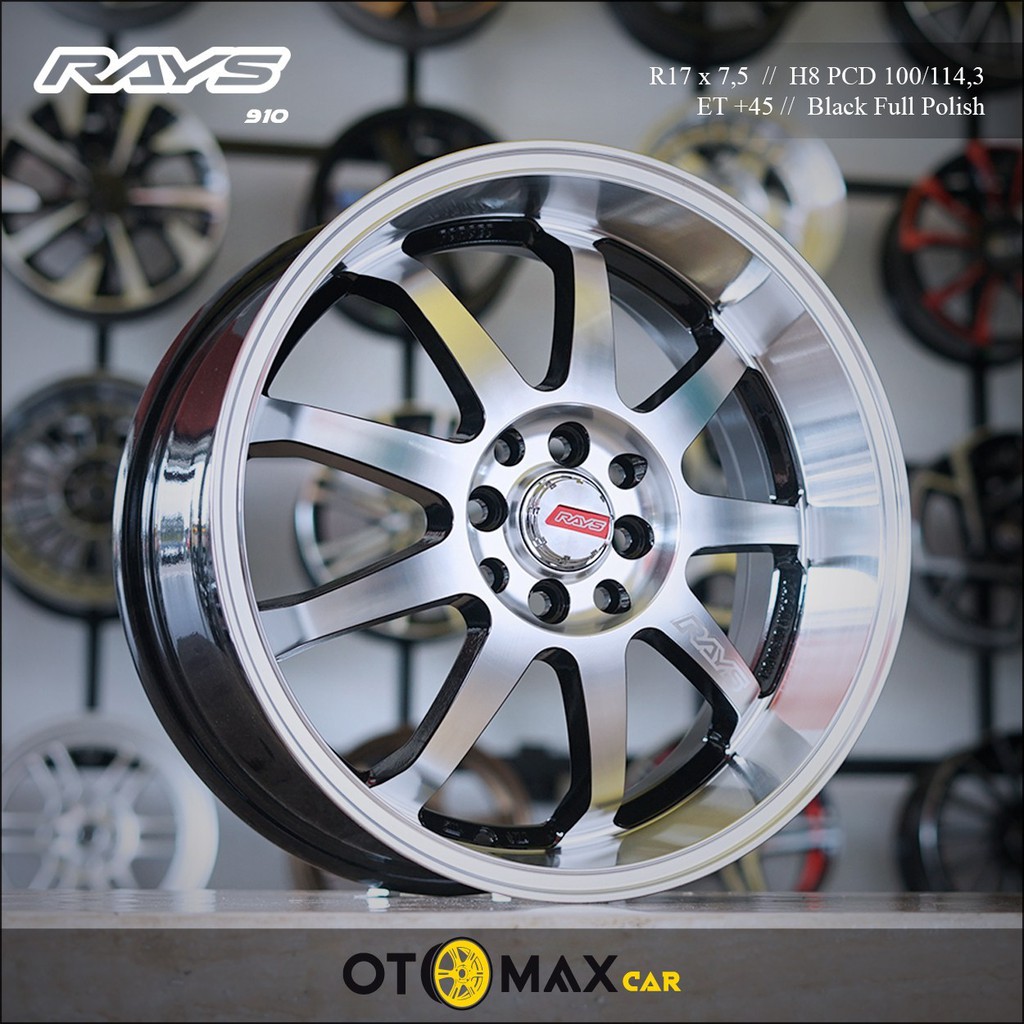 Velg Mobil Rays Ring 17 Black 910 Full Polish Shopee Indonesia