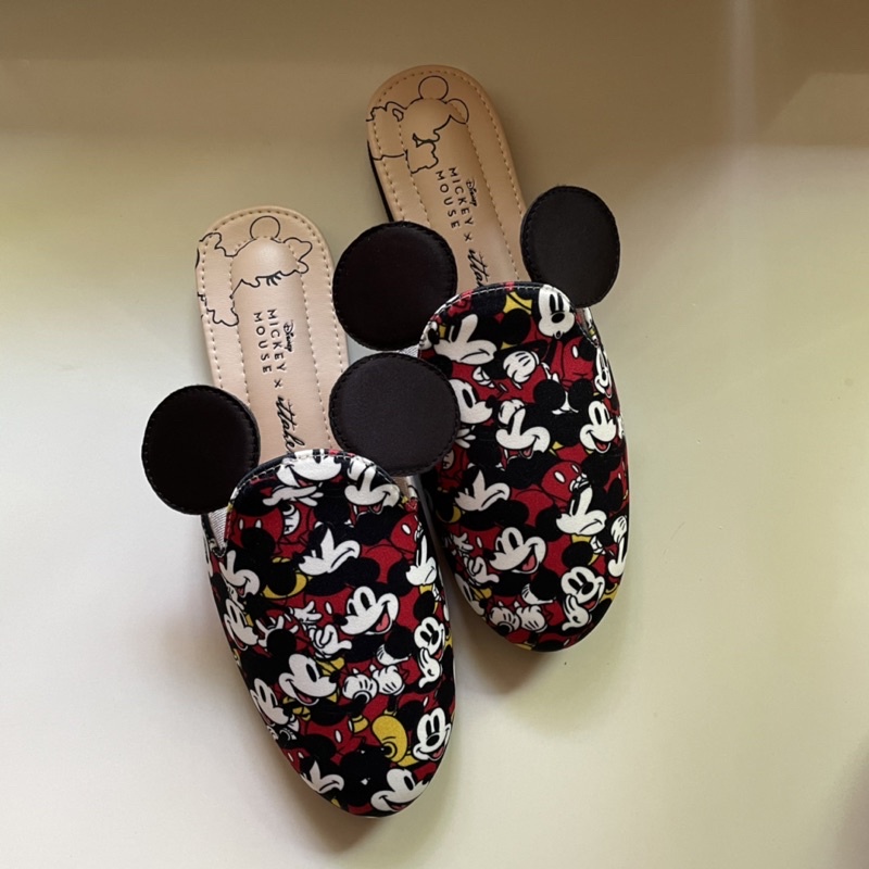 Ittaherl Mickey Mouse Oh Boy Mules Round Rouge size 40
