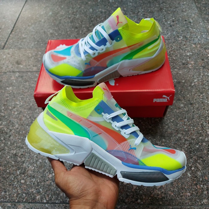 multi coloured puma trainers