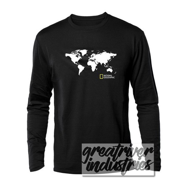kaos distro national geographic peta dunia ( lengan panjang )