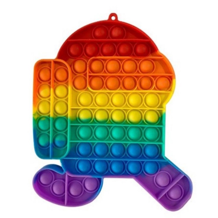 Mainan pop it murah popit Pop Its Square rainbow multicolor Fidget Toy Push bubble Penghilang Stres-3