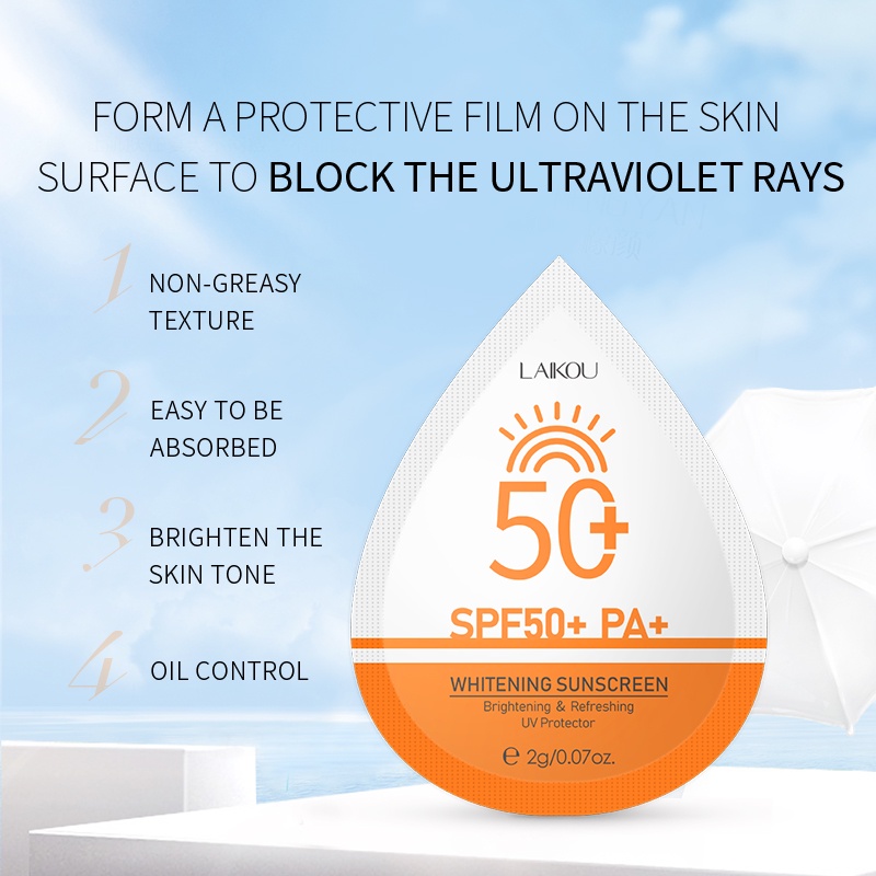 LAIKOU Sakura Whitening Sunscreem Tahan Air SPF50 Sunscreen Menyegarkan Wajah Tubuh