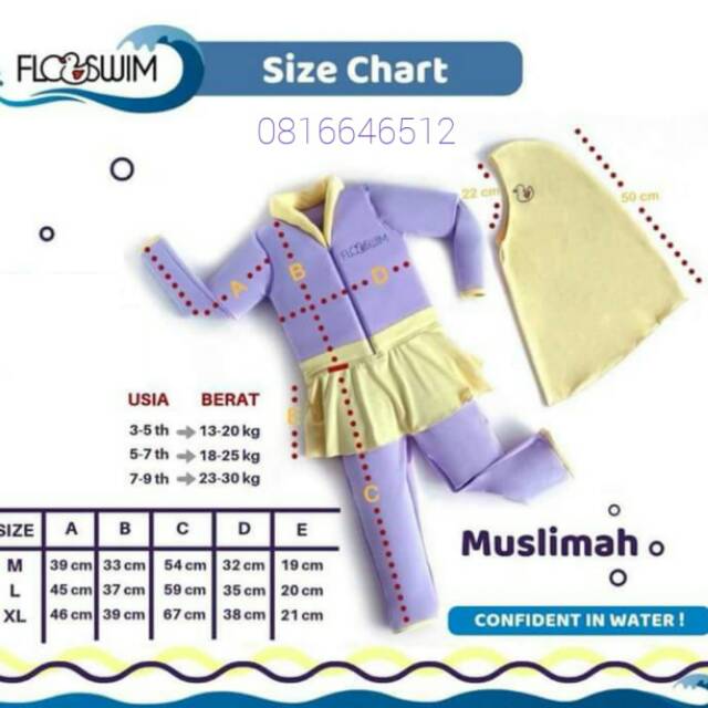 Baju renang mengapung muslimah