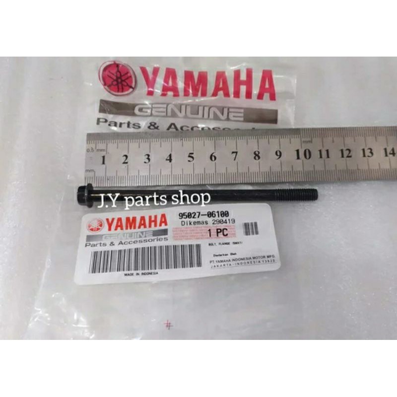 BOLT FLANGE BAUT BLOK HEAD MESIN KIRI NOUVO MIO LAMA SPORTY SMILE SOUL FINO KARBU ORIGINAL YGP 95027-06100
