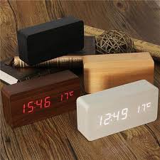 Jam Meja Weker Alarm Kayu Digital Voice Control / JAM KAYU DIGITAL / Jam Estetik + SUHU /Digital Wood Smart Alarm Clock/ ESTETIK JAM WEKER Besar