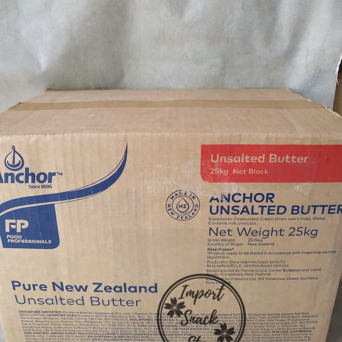 Termurah Butter Anchor Unsalted Retail / Anchor Butter Unsalted 1 Kg Spesial
