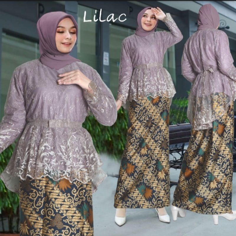 SETELAN KEBAYA BRUKAT MODERN KONDANGAN BROKAT SEMI PRANCIS KATUN BAHAN KEBAYA SEMI FRANCE CORNELI SA