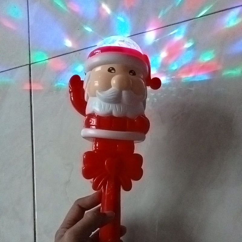 Mainan Tongkat Lampu Santa Claus Musik Jinggle Bell 3663