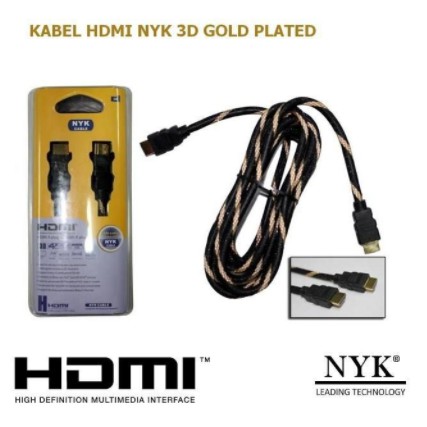 Cable hdmi 1.4 nyk 3m m-m gold ethernet 3d 240hz for xbox pc laptop ps 3 4 - Kabel hdtv 3 meter 4k male