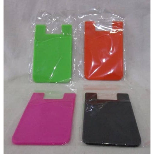 Sticky card Holder Tempat Kartu ATM TOLL Sarung Dompet Tempel di HP