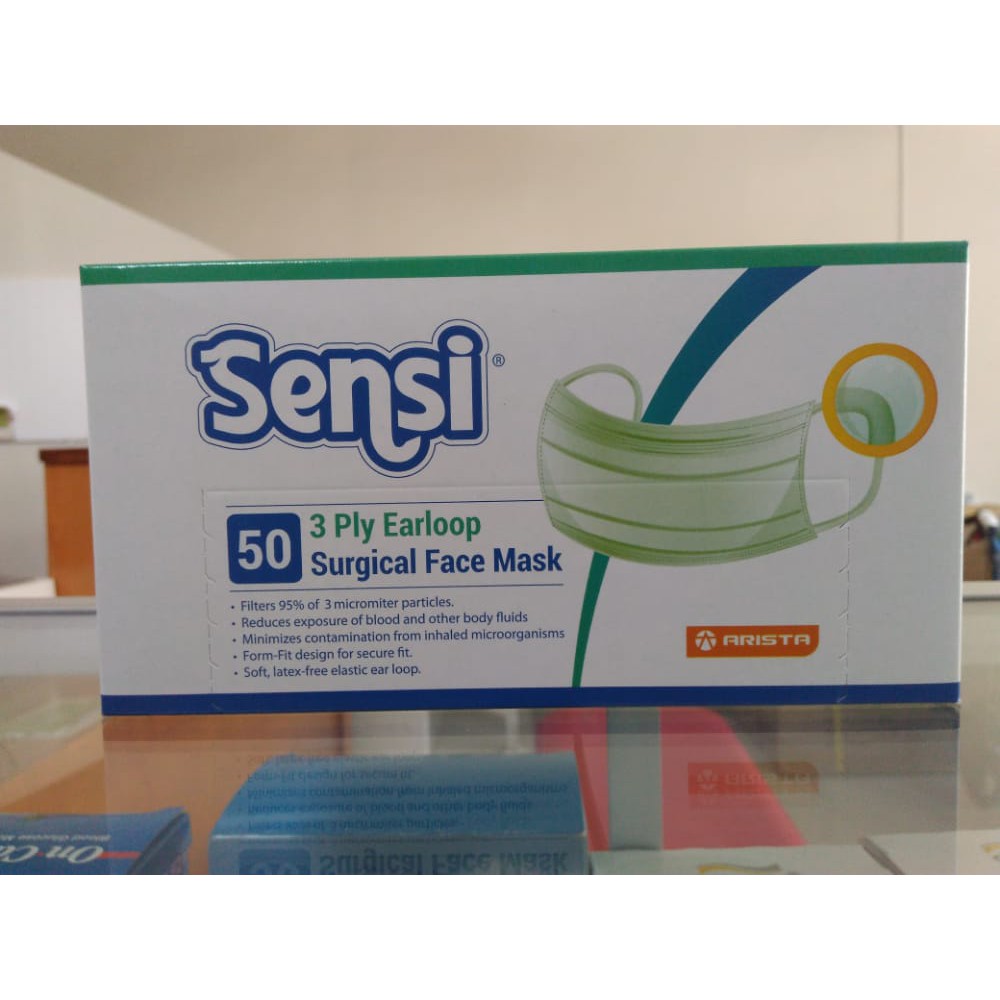 Masker Sensi - Disposable masker Sensi Earloop isi 50