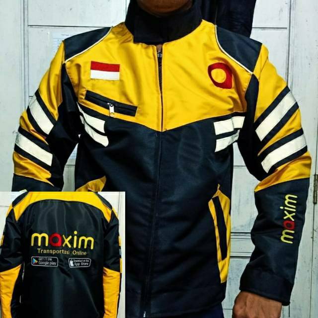 Jaket maxim ojek online touring jaket maxim bahan taslan