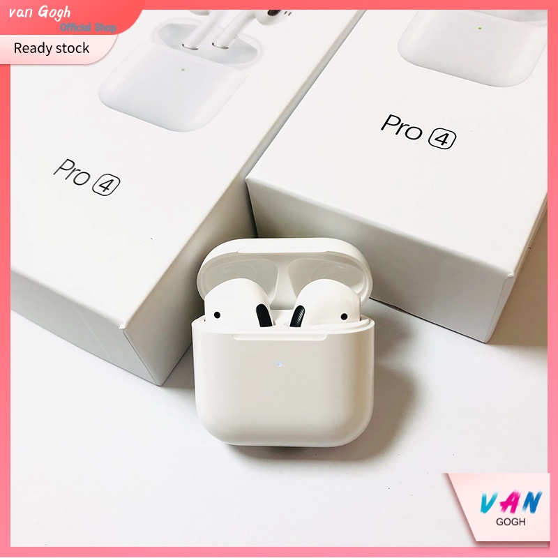 Pro 4 TWS Headset Bluetooth 5.0 Earphone Wireless HIFI stereo Kontrol sentuh earphones BT handsfree with mikrofon