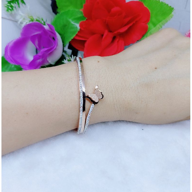 Gelang titanium kupu-kupu T007