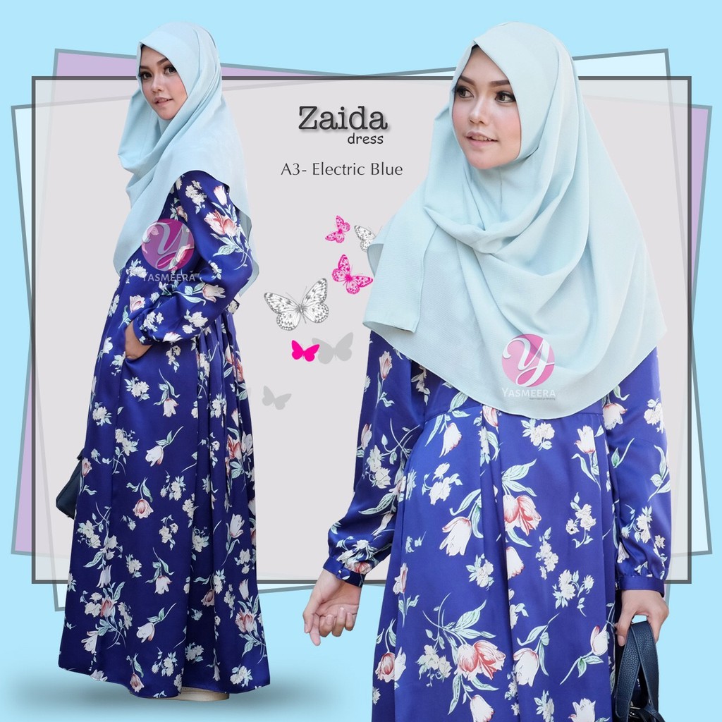 ZAIDA DRESS A3 "ELECTRIC BLUE" by YASMEERA