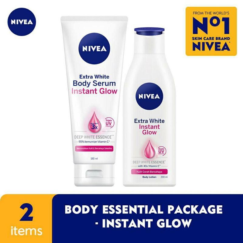 NIVEA Body Care Body Lotion + Body Serum Extra White Instant Glow