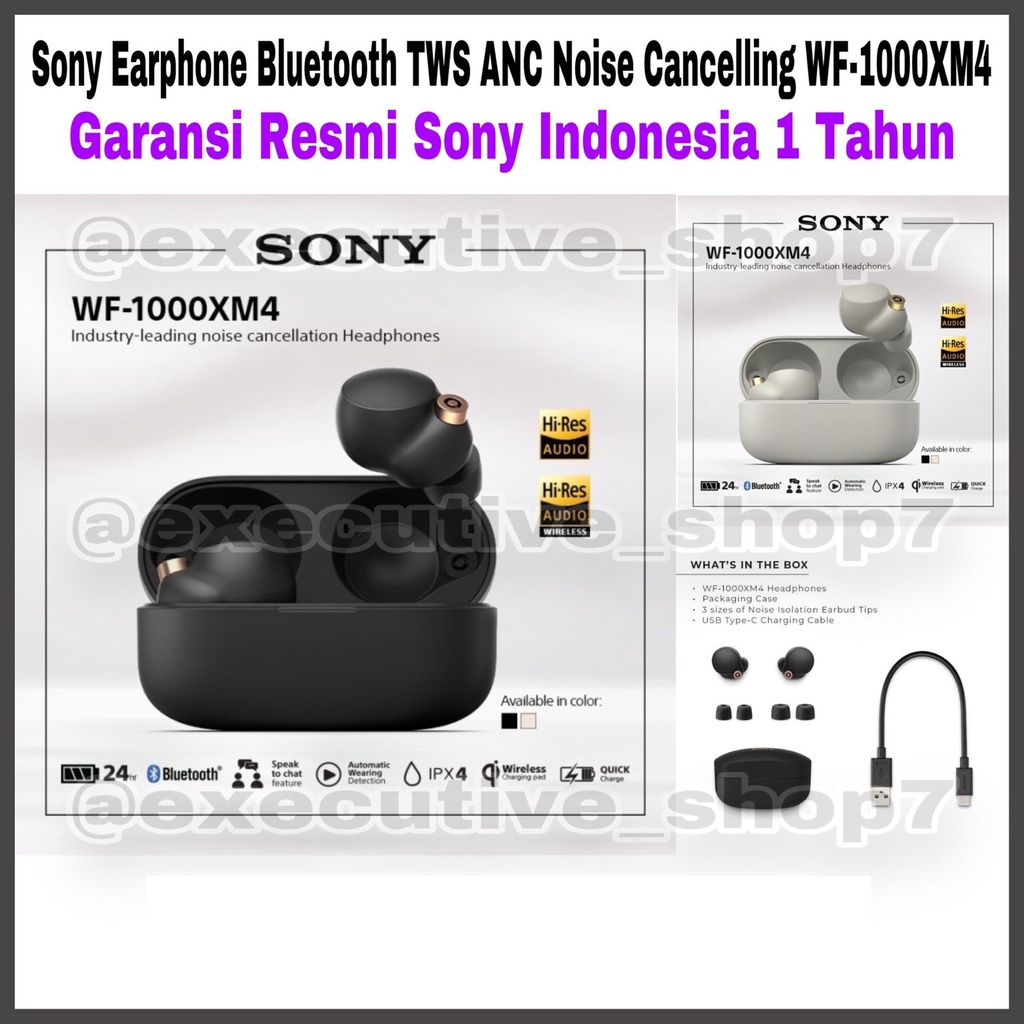 Sony Earphone Bluetooth TWS ANC Noise Cancelling WF-1000XM4 Garansi Resmi Sony 1 Tahun