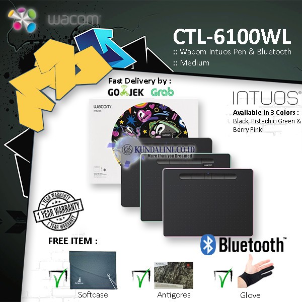 Wacom CTL-6100WL - Intuos Bluetooth Wireless Pen Tablet Medium