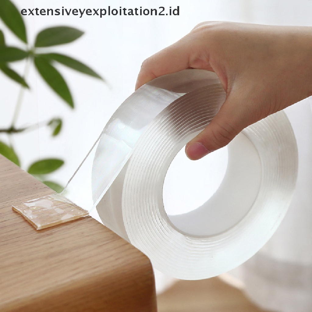 (Hotter) Tape Perekat Dua Sisi Nano Transparan Dapat Dicuci Reusable Adhesive Tape