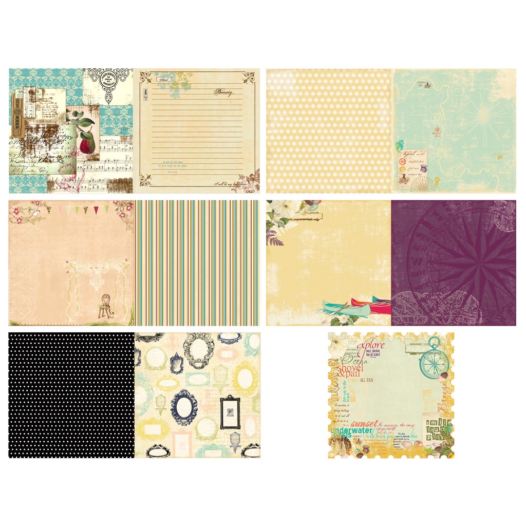 

12x12 Paket Kertas Scrapbooking "Webster's Pages" (12 lembar)