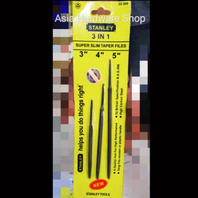 Kikir Segitiga 3" 4" 5" Kikir Gergaji Set STANLEY Pengasah Gergaji Kayu Stanley