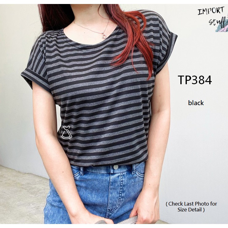 TP384 - BAJU ATASAN WANITA KAOS SALUR ADEM ATASAN KATUN  IMPORT MURAH