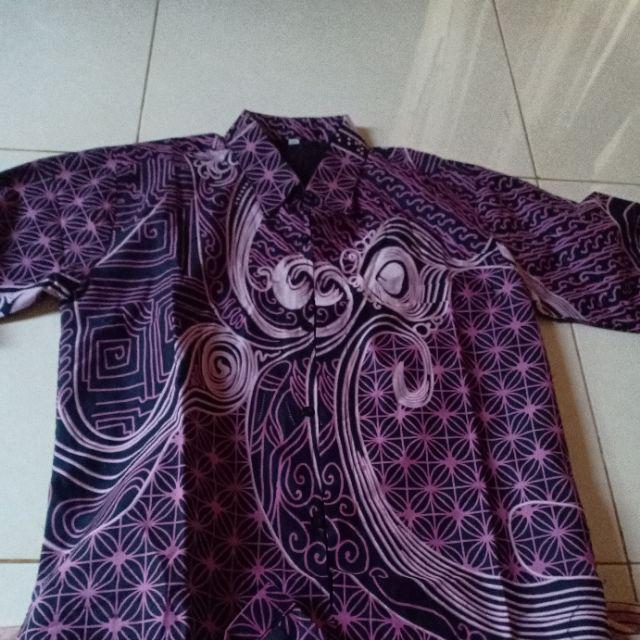 Uwer Ungu Batik Lengan Panjang Full Furing Katun Halus Primisima Hq Size M-xxl Batik Solo Sm Batik
