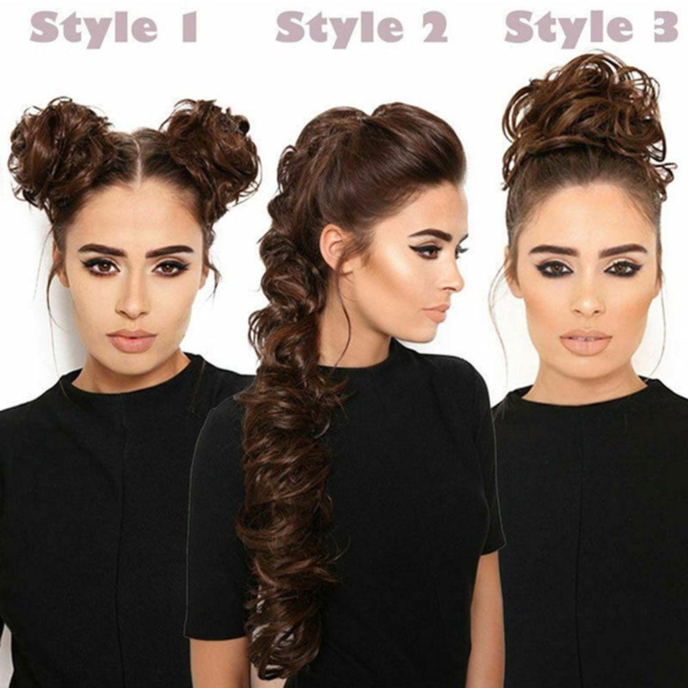 Lily 80G Hair Bun Curly Sintetis Kuncir Rambut Scrunchie Sanggul