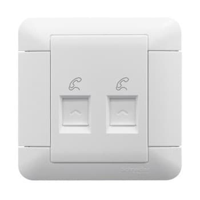 Schneider Stop Kontak Telp 2G Arcato E8132RJS4_WE Socket Outlet RJ11 White