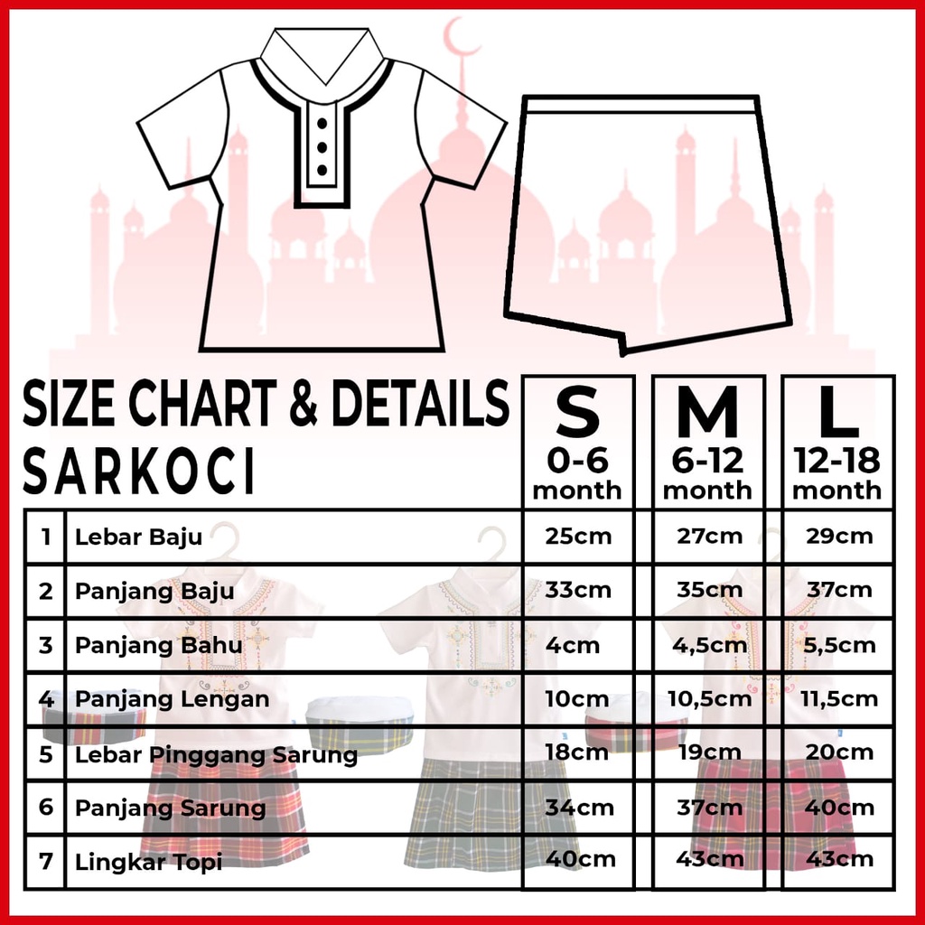 SPESIAL IDUL ADHA HOKIKU SARKOCI SARUNG PECI BAJU KOKO 3 in 1 BAJU KOKO BAYI PAKAIAN MUSLIM BAYI SARKOCI BAJU LEBARAN BAYI SNI