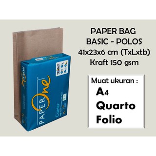 Jual Paper Bag - A4 - Quarto - Folio - Kraft 150 gsm - Kantong Kertas