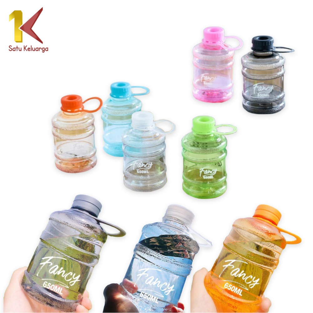Satu Keluarga Botol Minum Bentuk Galon 650ml C307 Galon Mini Anak / Botol Air Minum Plastik Unik BPA FREE-7