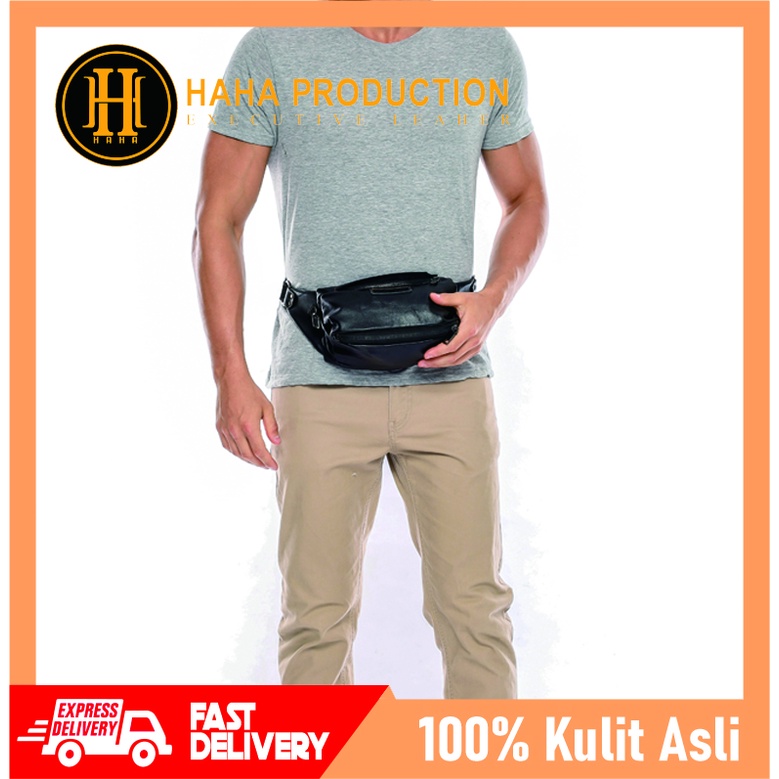 Waistbag kulit BLADE Slingbag Tas Selempang Dada Kulit Asli Pria - Originale Leather Bag