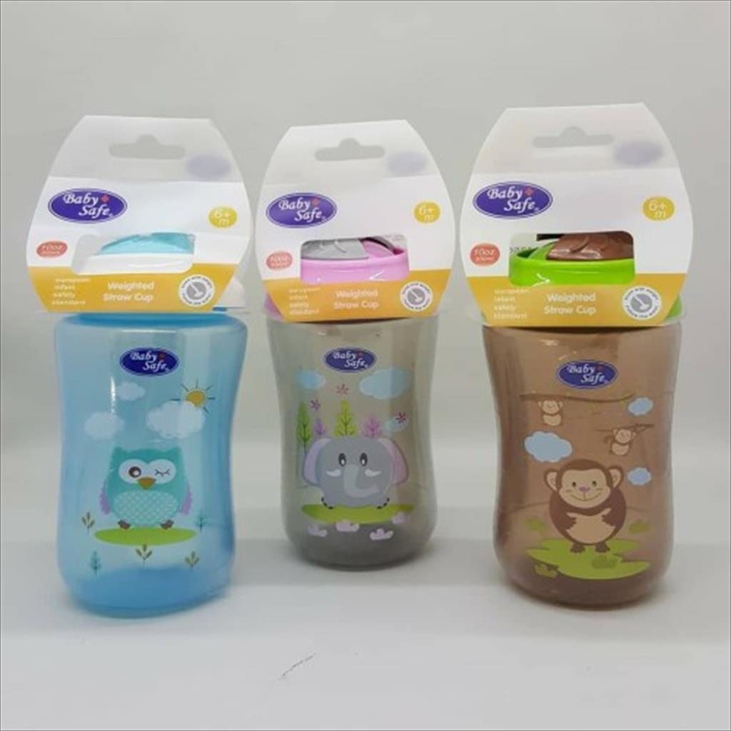 Babysafe Cup with Weighted Straw 300ml FS405 / Baby safe straw cup dengan pemberat / botol minum anak