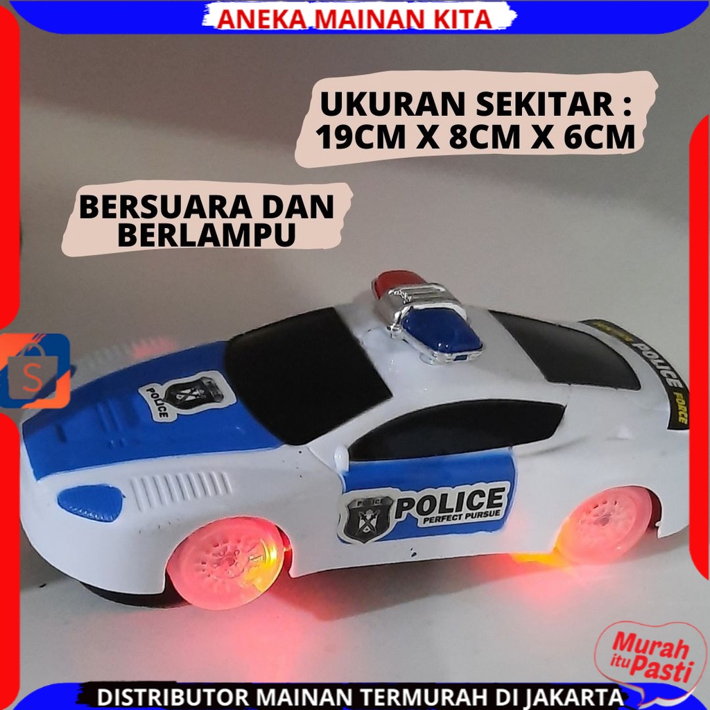 Promo Mainan Anak Mobil Polisi Patroli  SuperCar Ada Musik Lampu Dan Bisa Berbelok Sendiri