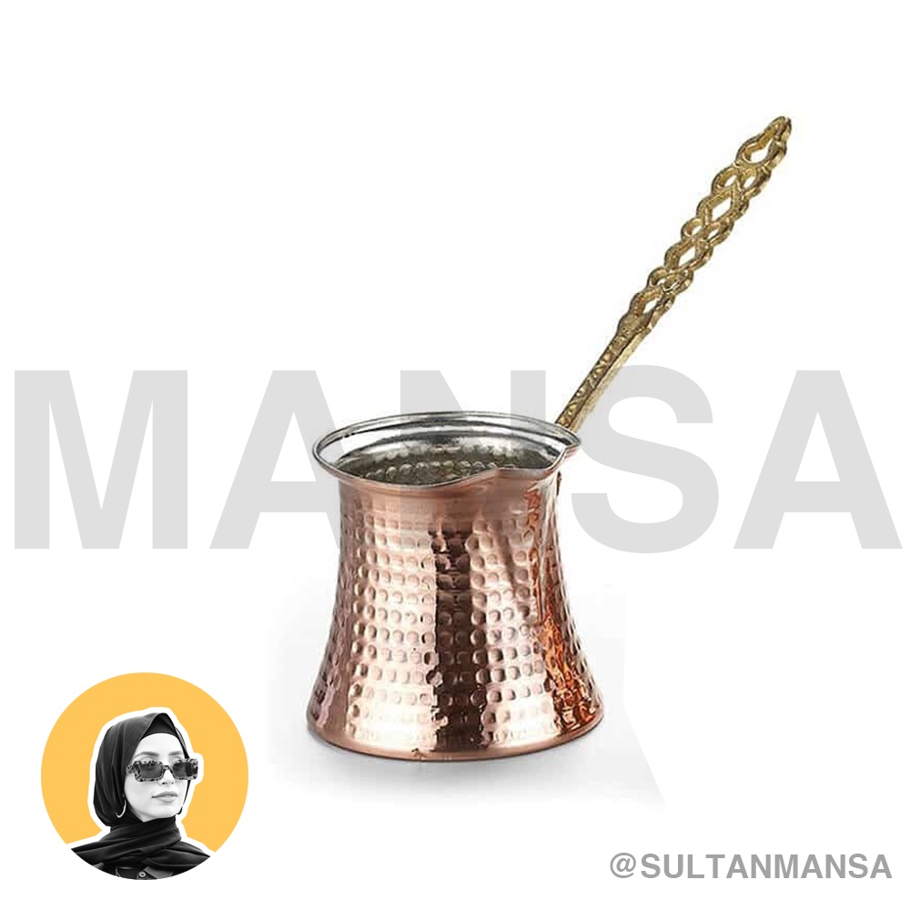 Ibrik Kopi Turki Tembaga l Turkish/ Turki Copper Coffee Pot l Cezve Kahve - size 200 ml (Sultan Mans