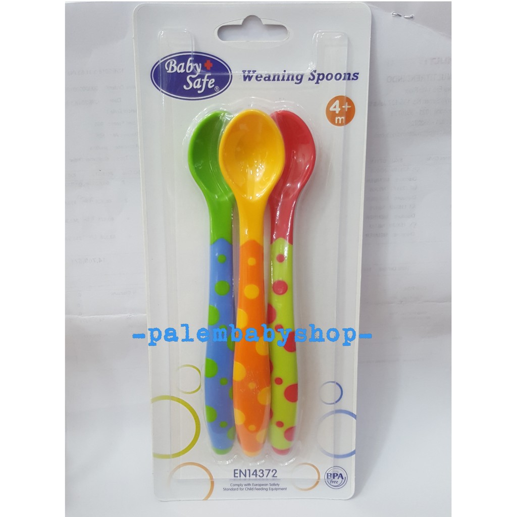 Baby Safe Weaning Spoons Sendok Makan Bayi 3pc BS351