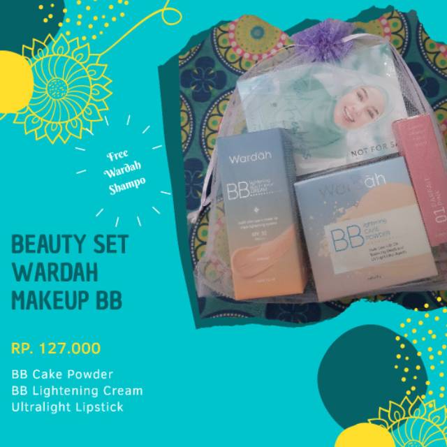 Beauty set wardah makeup Bb+free wardah shampo