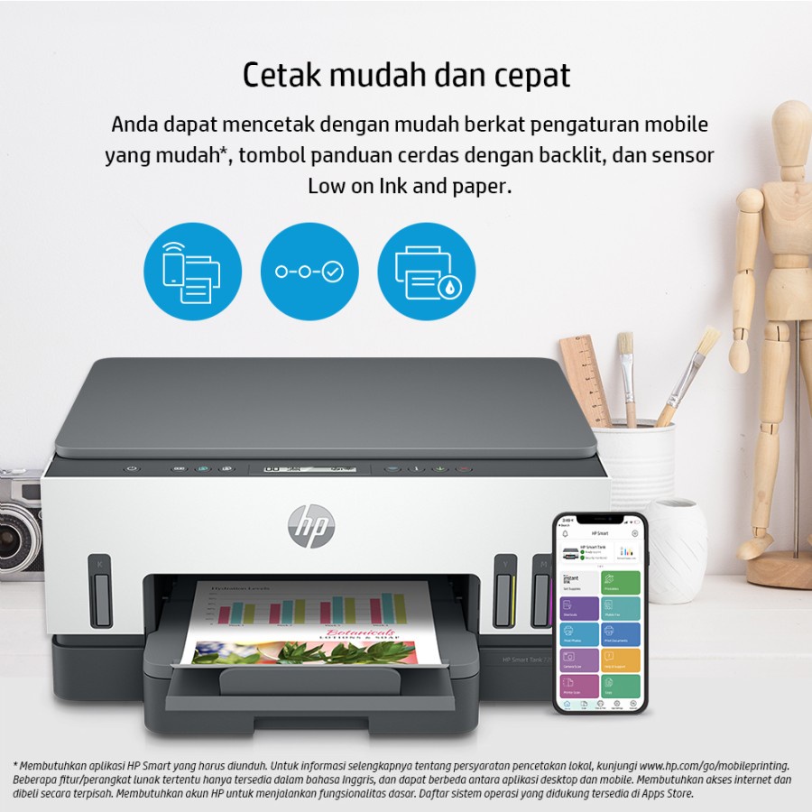 PRINTER HP SMART TANK 720 ALL   IN ONE WIRELESS DUPLEX/ HP   SMART TANK720 AIO PRINT   SCAN COPY WD