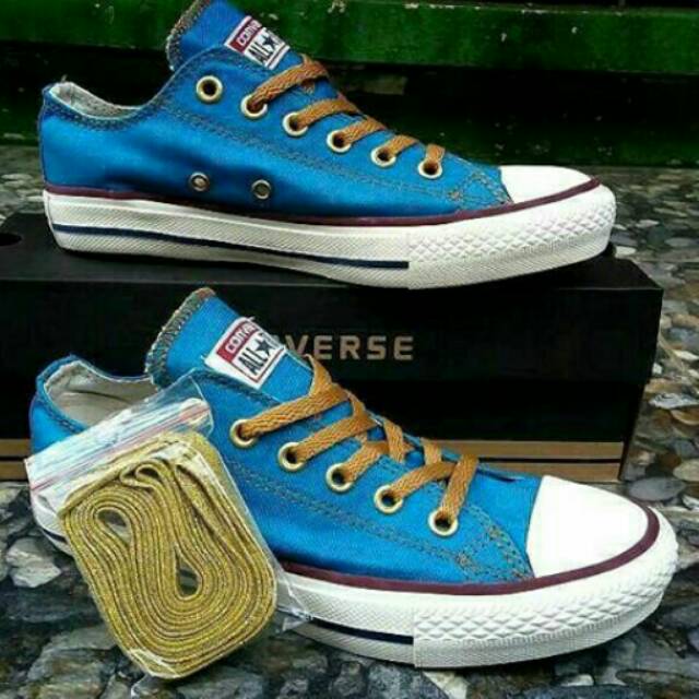 Sepatu sneakers Converse Denim tosca biru Kualitas PREMIUM Import vietnam unisex low COD