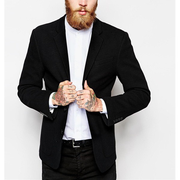 Jas Pria Hitam Polos