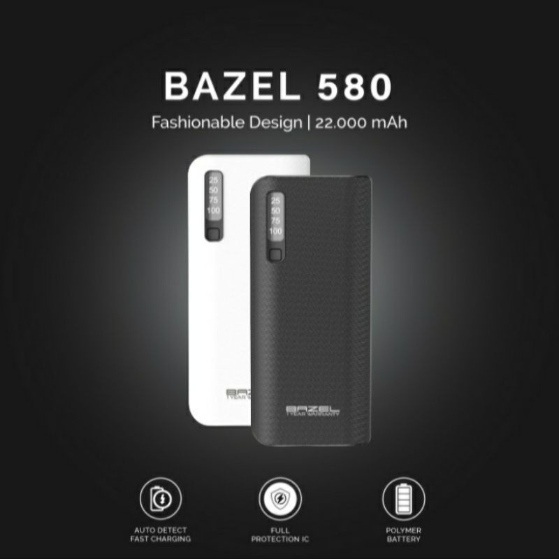 Bazel 580 Series Powerbank 22000 mah digital display Small Power Bank Bergaransi